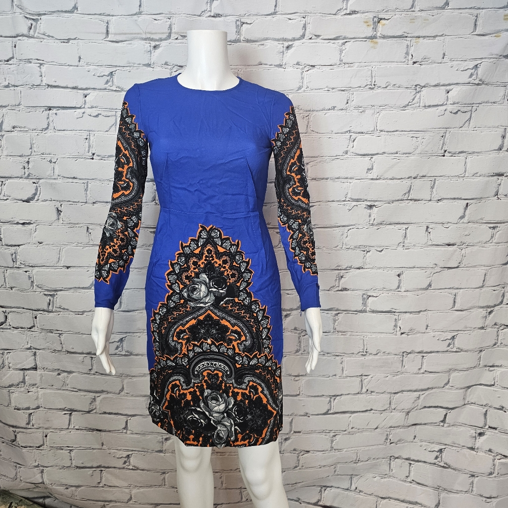 Stella Mccartney Blue And Orange Sheath Dress